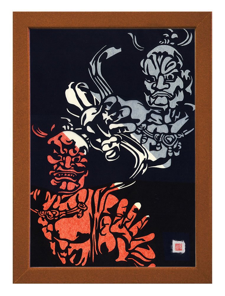 Amazon｜邪気祓い切り絵『東大寺・金剛力士立像 - 阿吽 - 』 A3サイズ